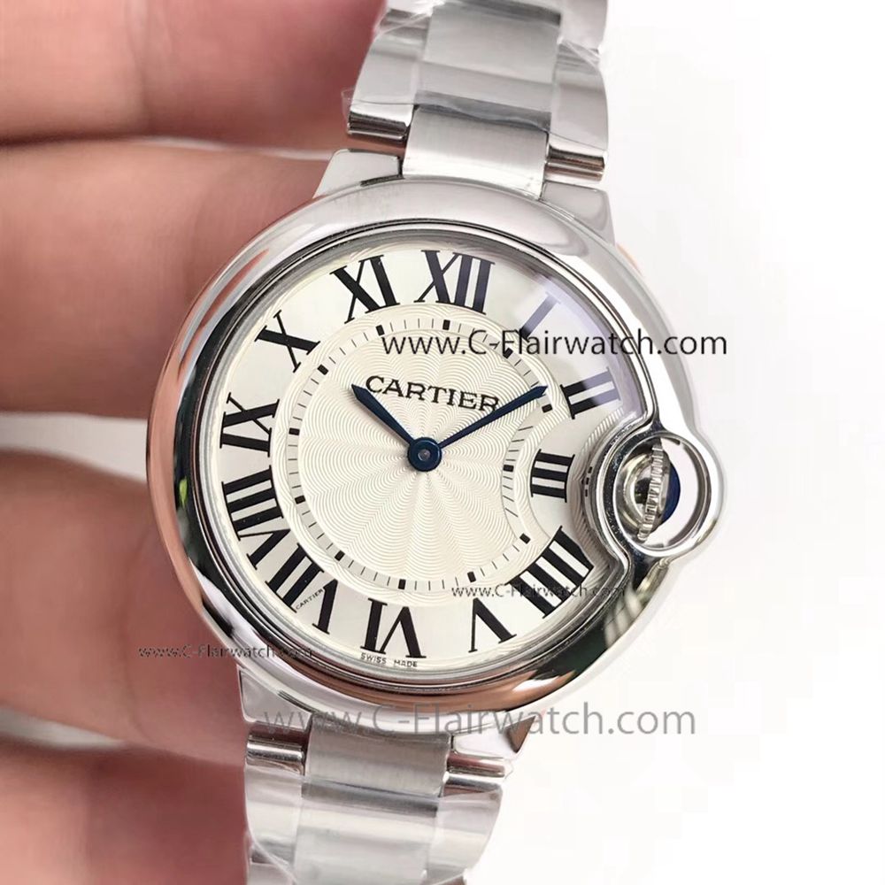 New Replica Cartier Quartz Watch Ballon Bleu White Roman Dial